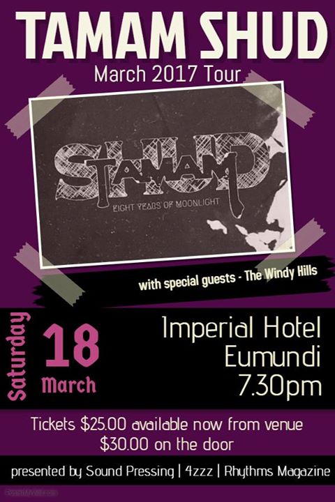 Tame Shud will be showcasing material from our new album