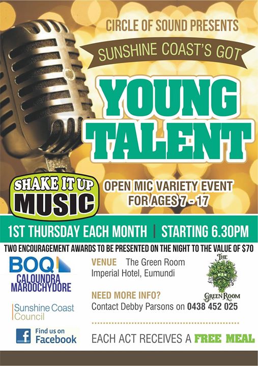 Under 17yrs Open Mic at the The Green Room, Eumundi