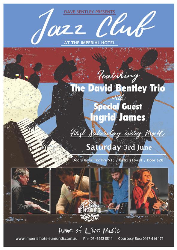 Award-winning jazz vocalist Ingrid James will feature as special guest with the David Bentley Trio.