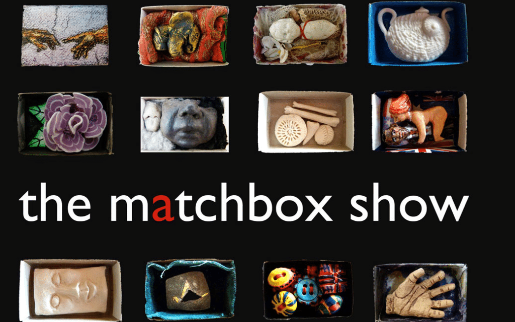 View hundreds of small ceramic artworks created by many artisans from Australia and overseas, all displayed in matchboxes.