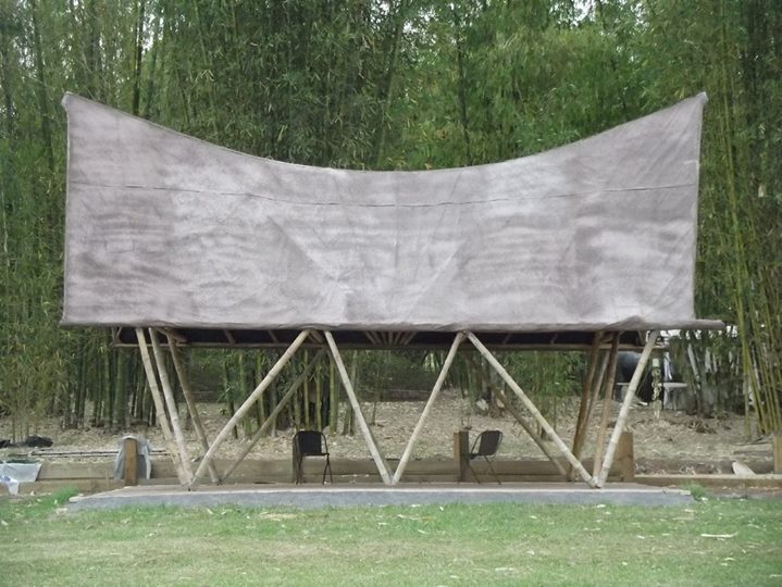 A three day bamboo workshop on the construction of a small version of an Indonesian Bhatak long house...
