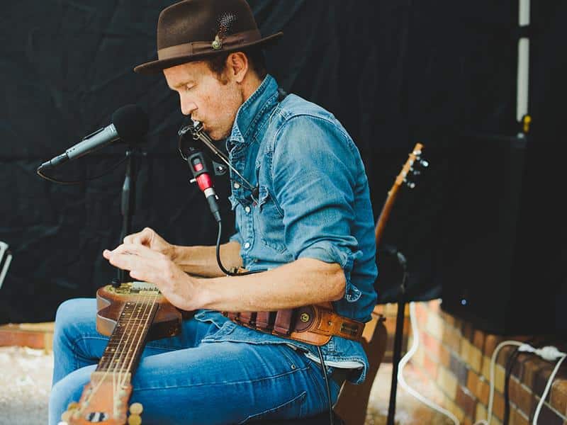 Juzzie Smith, the ridiculously talented one-man band is playing Eumundi!