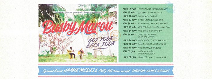 See the incredible BUSBY MAROU playing a gig in The Brewery as part of their 'Got Your Back' Tour.