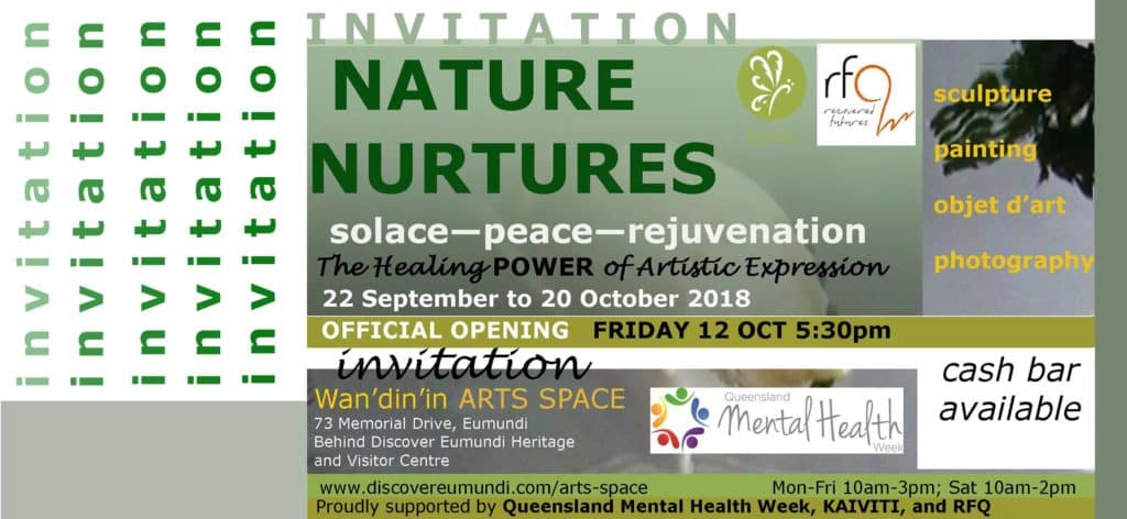 'Nature Nurtures' exhibition explores the healing powers of artistic expression with nature the inspiration for the works.
