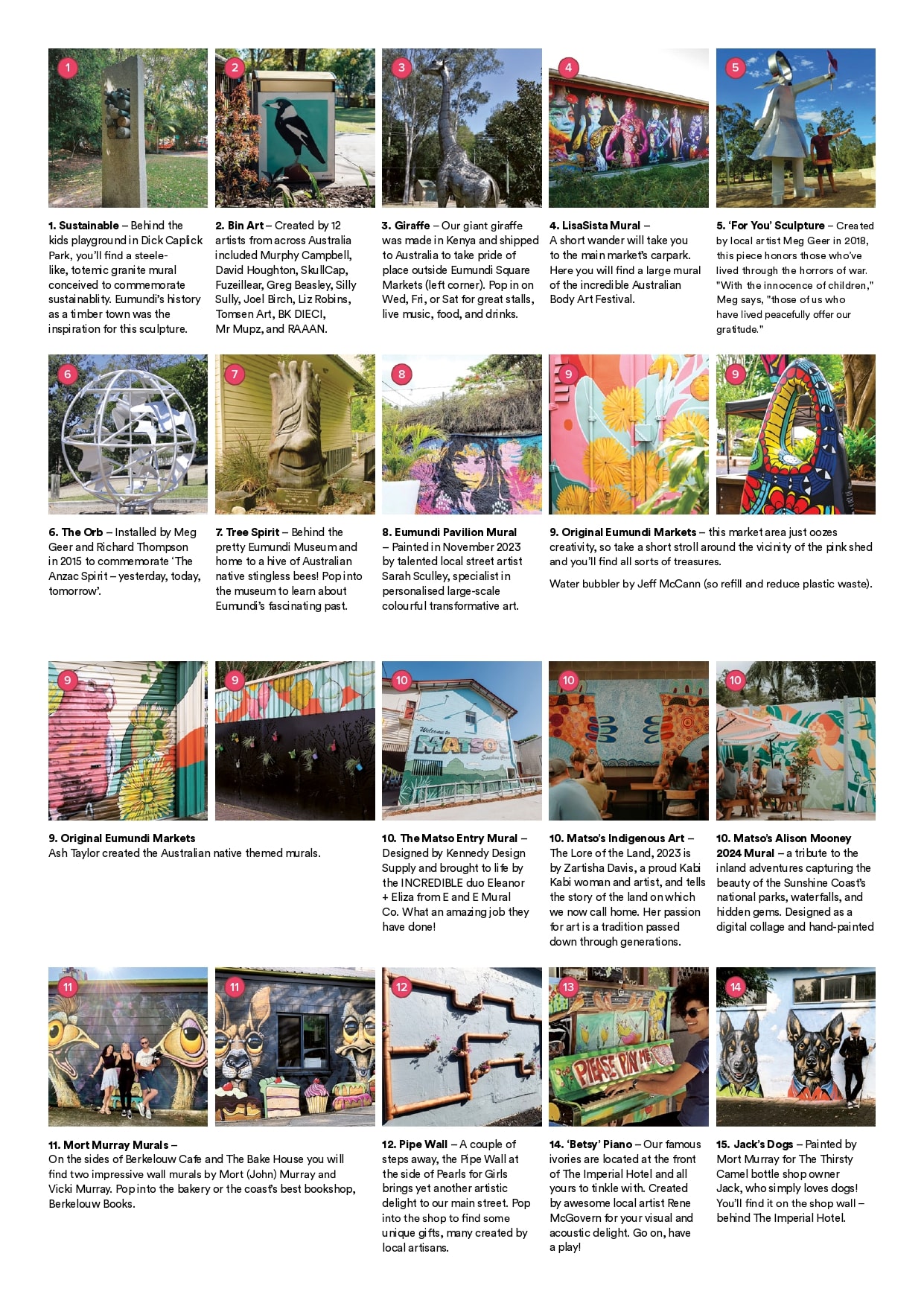 Eumundi Street Art Trail Map