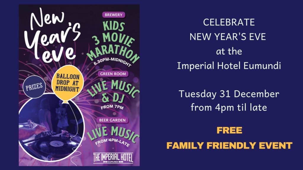 Imperial has your New Year's Eve sorted with a stellar line-up of music, movies and good times. And you'll be happy to hear that it is fabulously FREE! Join Imperial for a family-friendly New Year's Eve at The Imperial - the perfect way to kick off your 2020!