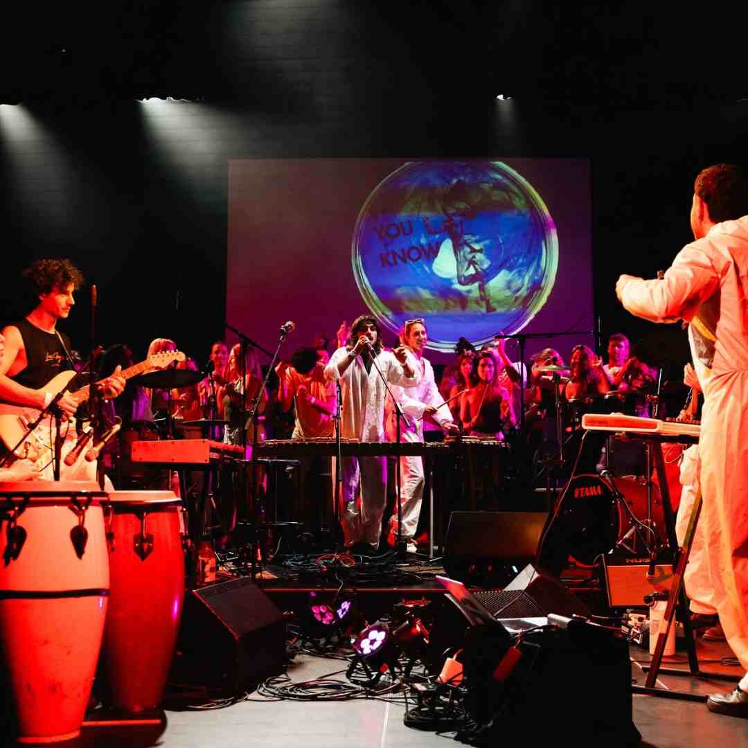 Crowd dancing at the Full Moon Dance near Eumundi