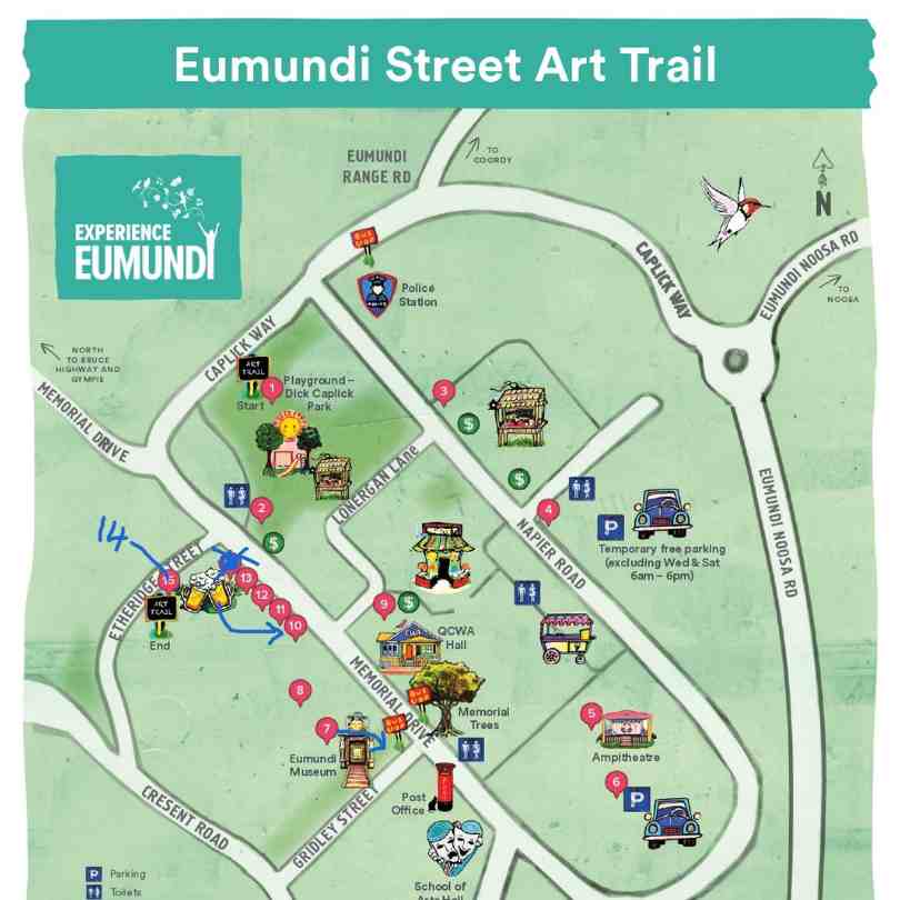 Eumundi Street Art Trail Map
